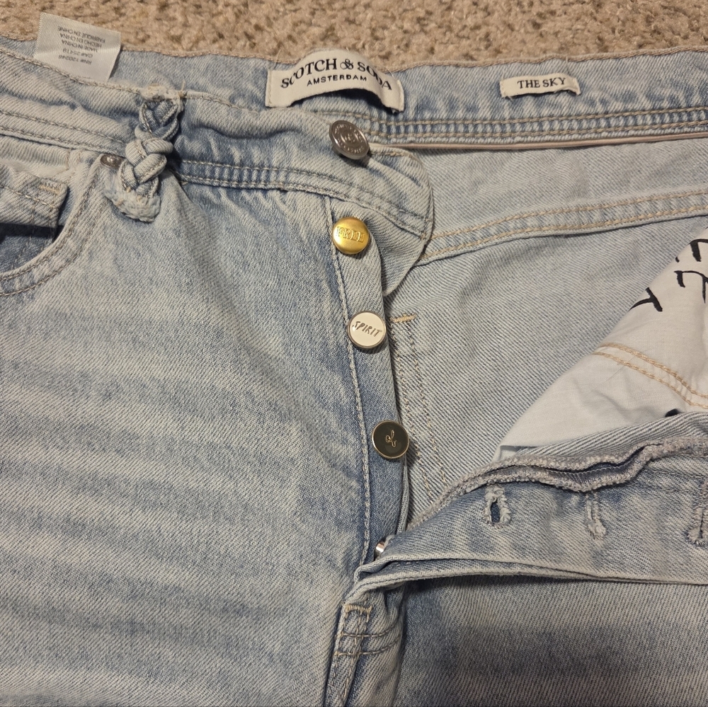 Scotch & SODA The Sky High Waist Straight Wide Leg Jeans Stone Wash Blue 10 / 30 - Picture 3 of 12